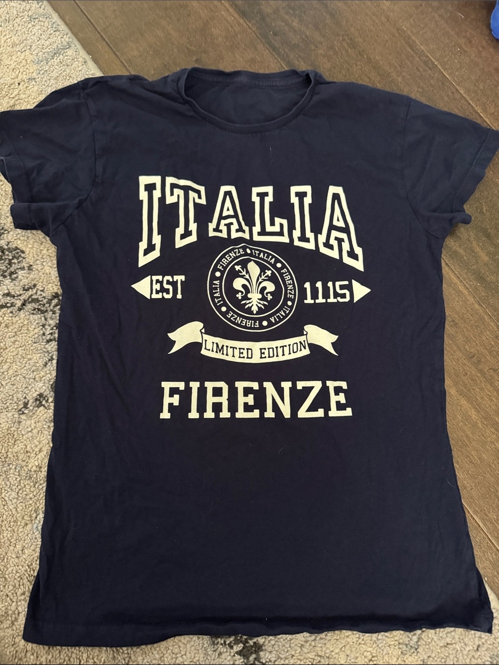 Italia Firenze Graphic Tee - Navy with White Print